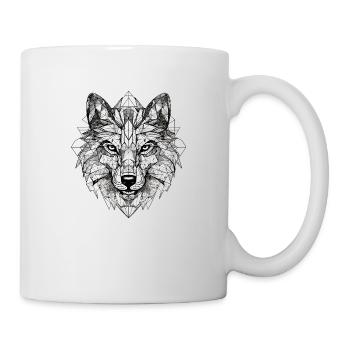 Wolf Geometrisch - Tasse - Weiß - Rechts