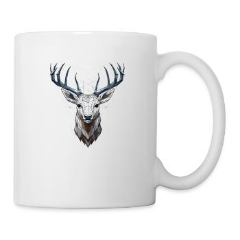 Hirsch Geometrisch - Tasse - Weiß - Rechts