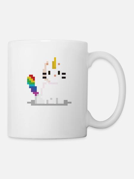 Pixel Unicorn Cat - Mug - white