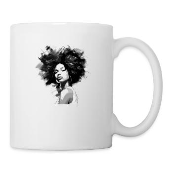 Artistique en noir et blanc - Mug blanc - blanc - Droite