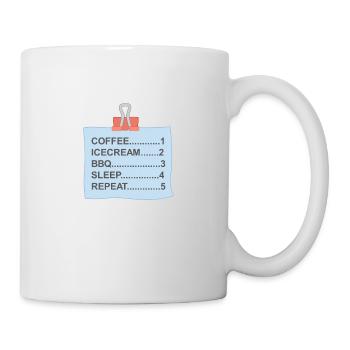 coffee, ice cream, BBQ,sleep, and repeat - Mug - white - Right
