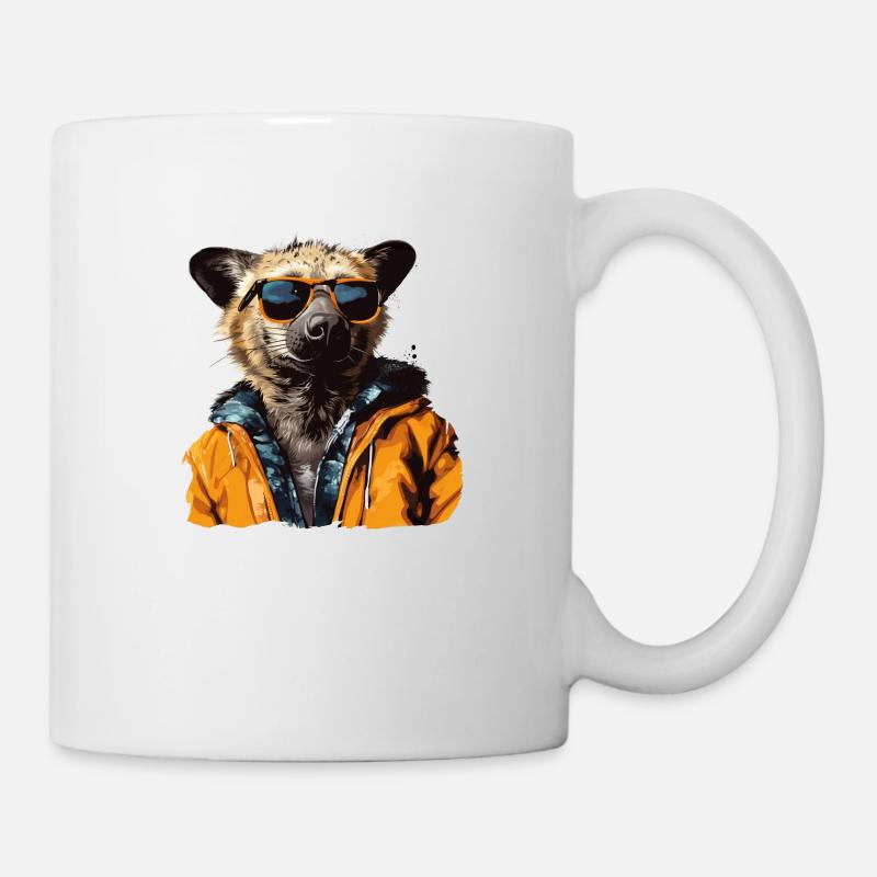 Hyène tachetée style de rue | Amoureux des hyènes - Mug blanc - blanc