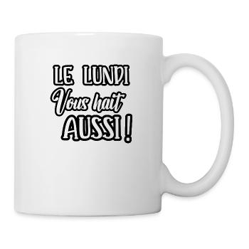 le lundi vous hait aussi - Mug blanc - blanc - Droite