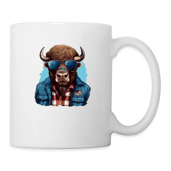 Bison d’Amérique de style de rue - Mug blanc - blanc - Droite