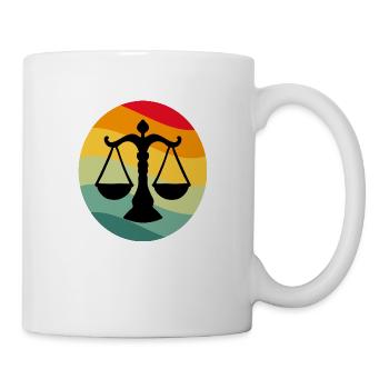 balance rétro vintage sunset zodiaque signe astro - Mug blanc - blanc - Droite