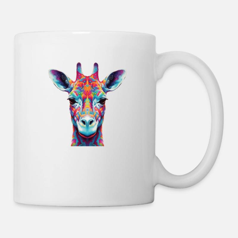 Psychedelische Giraffe - Tasse - Weiß