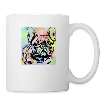 französische Bulldogge Jagdhund gestromt Haustier - Tasse - Weiß - Rechts
