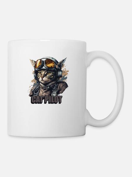 Cat Pilot - Tasse - Weiß