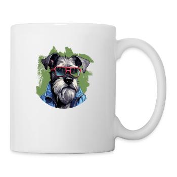 Streetwear Whiskers: miniature schnauzer style - Mug - white - Right