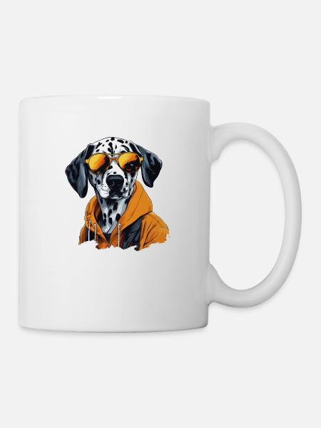Held Skizze | Dalmatinischer Feuerwehrmann - Tasse - Weiß