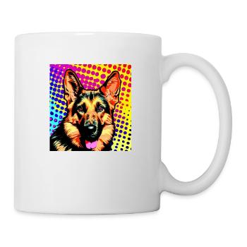 German Shepherd pop art - Mug - white - Right
