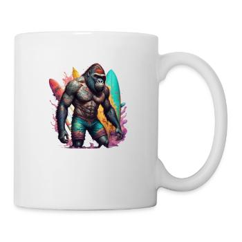 Surfing Gorilla - Tasse - Weiß - Rechts