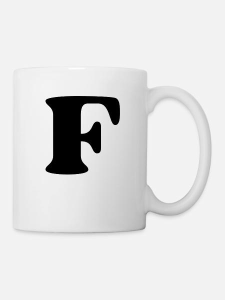 Buchstabe f - Tasse - Weiß