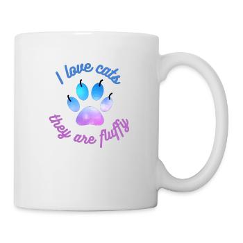 Ich liebe Katzen - Tasse - Weiß - Rechts