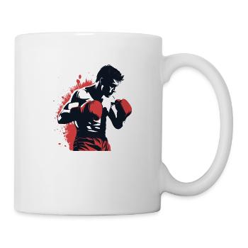 der Boxer in Rot - Tasse - Weiß - Rechts