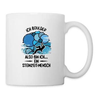 Vintage Bouldern Boulderer Klettern Kletterer - Tasse - Weiß - Rechts