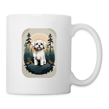 Bichon Havanese Dog in the Forest - Mug - white - Right