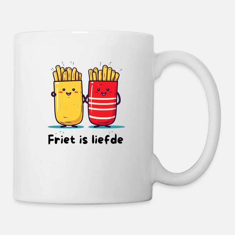 Friet is liefde - Mug blanc - blanc