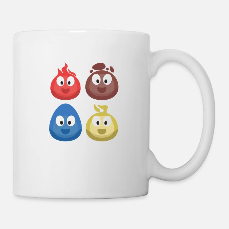 4 Elements (Fire, Earth, Water, Air) (Bubble) - Mug - white