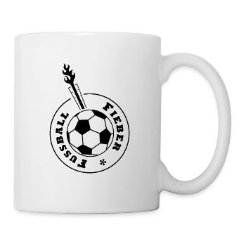Fussball-Fieber (schwarz-weißer Ball) - Tasse - Weiß - Rechts