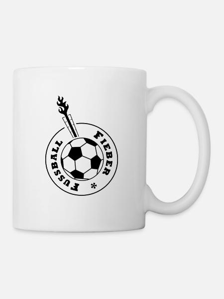Fussball-Fieber (schwarz-weißer Ball) - Tasse - Weiß