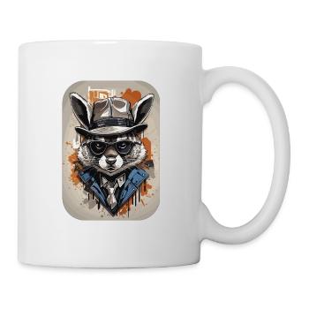 Waschbär Gangster Alte Schule - Tasse - Weiß - Rechts