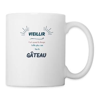Vieillir bougie gâteau - Mug blanc - blanc - Droite