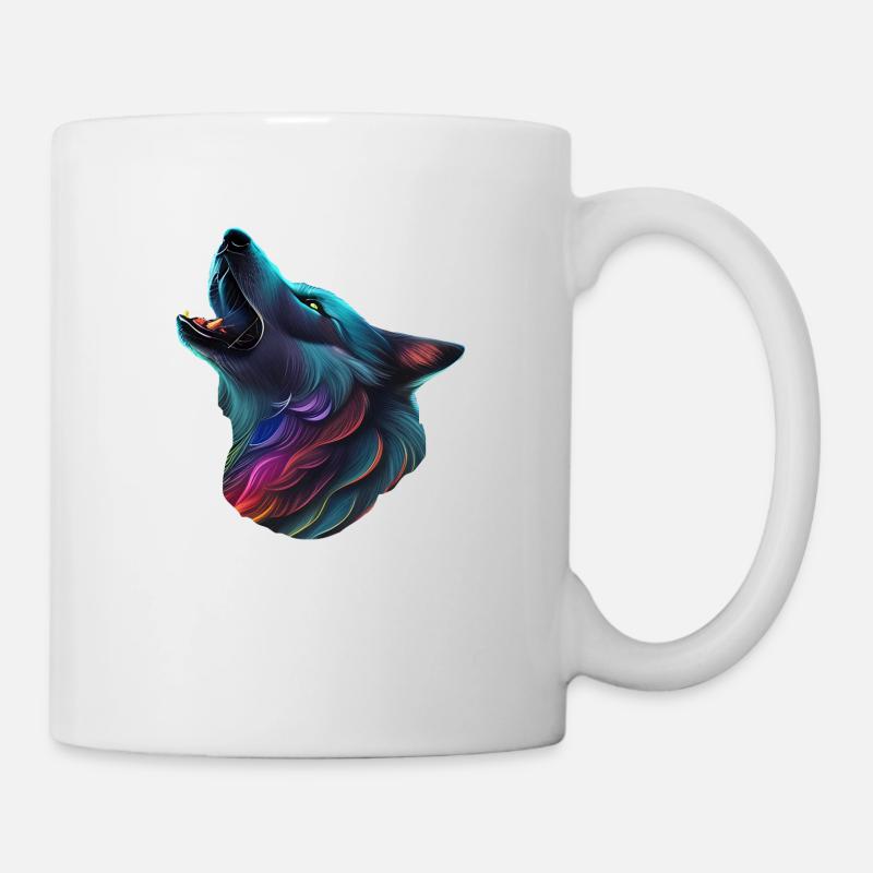 Bunter Wolf - Tasse - Weiß