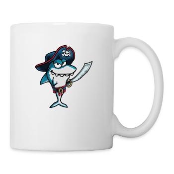 Drôle Evil Smiling Pirate Shark Captain - Mug blanc - blanc - Droite