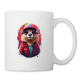 Marmots Rodents Cool Sunglasses and Cap - Mug - white - Right