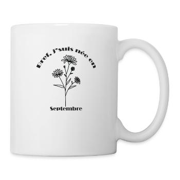 Cadeau personnalisé née en septembre fleur aster - Mug blanc - blanc - Droite