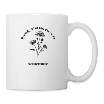 Cadeau personnalisé né en septembre fleur aster - Mug blanc - blanc - Droite