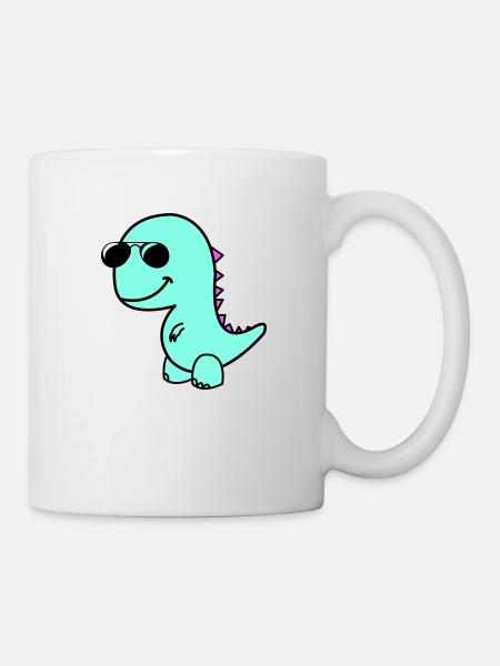 cool dino - Tasse - Weiß