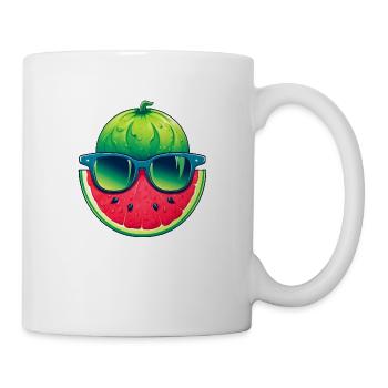 Coole Wassermelone mit Sonnenbrille Kawaii Sommer - Tasse - Weiß - Rechts