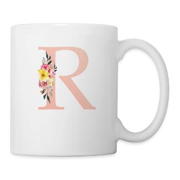 R Monogramme Floral - Mug blanc - blanc - Droite