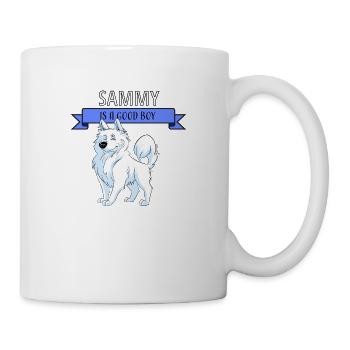 Süßer Samojede, Sammy ist ein guter Junge - Tasse - Weiß - Rechts