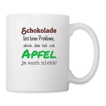 Schokolade löst keine Probleme - farbig - Tasse - Weiß - Rechts