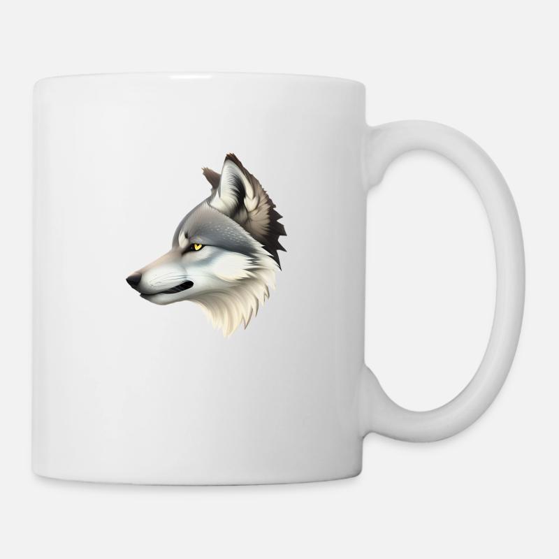 loup - Mug blanc - blanc