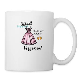 Dirndl versessen, saufen geht trotzdem! - Tasse - Weiß - Rechts