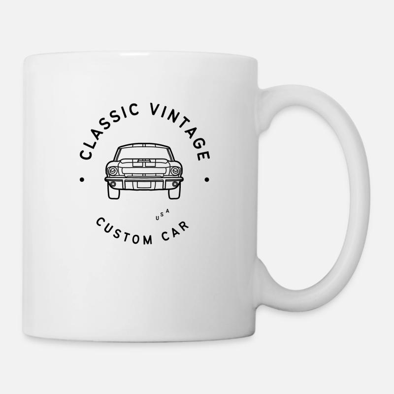 Classic Vintage Custom Car - Tasse - Weiß