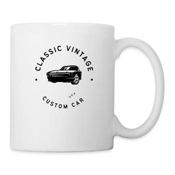 Classic Vintage Custom Car T-Shirt - Tasse - Weiß - Rechts