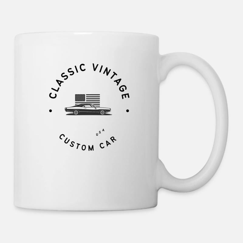 Classic Vintage Custom Car - Tasse - Weiß