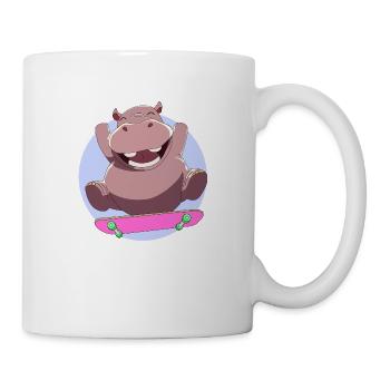 Skateboard Hippo - Loco Animal Squad - Tasse - Weiß - Rechts