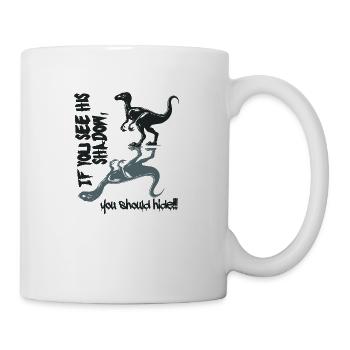 Velociraptor besser verstecken, Dino - Tasse - Weiß - Rechts