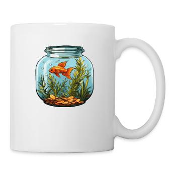 Aquarium avec poissons rouges - Mug blanc - blanc - Droite