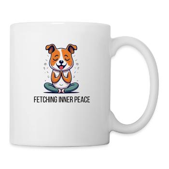 Ein Hund, der Yoga macht, mit lustigem Slogan - Tasse - Weiß - Rechts