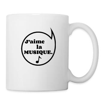Jaime la musique - Mug blanc - blanc - Droite