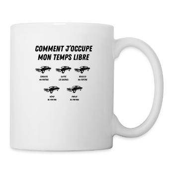 comment j'occupe mon temps libre - Mug blanc - blanc - Droite