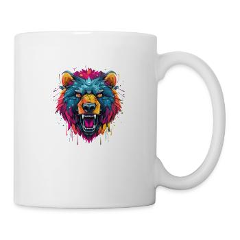 Ours en colère, Graffity Style, Grizzly, Fort - Mug blanc - blanc - Droite
