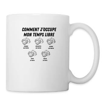 comment j'occupe mon temps libre - Mug blanc - blanc - Droite